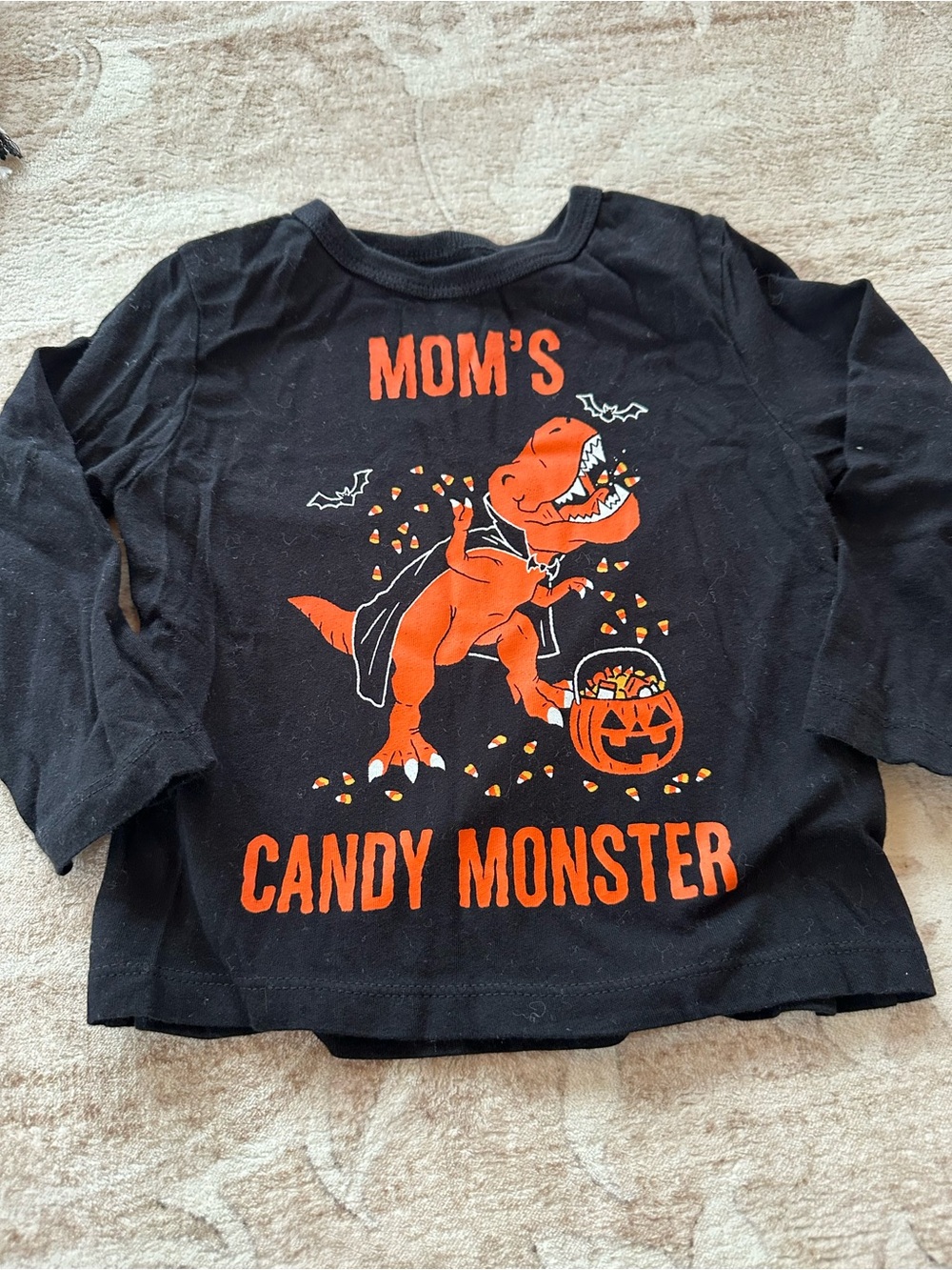 Kids' Black "Mom's Candy Monster" Halloween T-Shirt